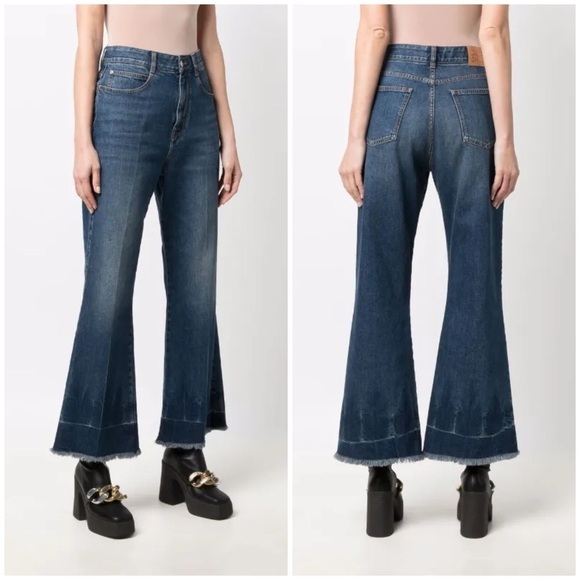 Stella McCartney Denim - NWT Stella McCartney Vintage Dark Blue 90s Crop Flare Jeans Sz 30